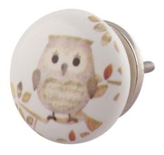 Mixing Color Owl Ceramic Flat cabinet Knob Online
